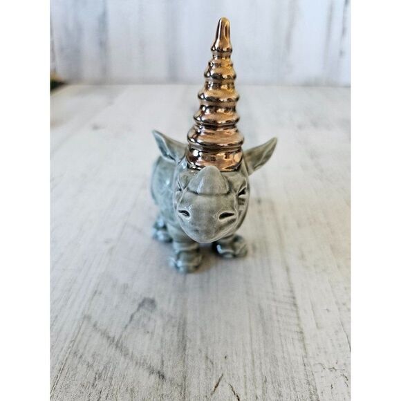 Goebel rhino unicorn animal world figurine ceramic vintage statue unique mythica - Picture 1 of 8